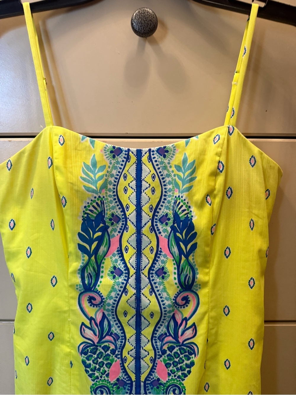 Lilly Pulitzer Yellow Printed Summer Dress with Pink Label sz0 - Picture 9 of 12